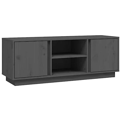 Abbildung von vidaXL TV Schrank Lowboard Möbel Tisch Board Sideboard Fernsehtisch Fernsehschrank HiFi Wohnzimmer Grau 110x35x40,5cm Massivholz Kiefer
