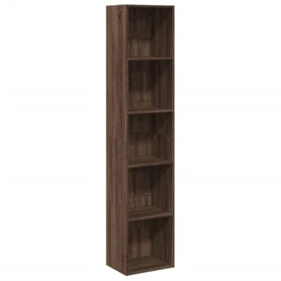 Abbildung von vidaXL Bücherregal, Bücherschrank Regal mit Stauraum, Standregal für Wohnzimmer Büro, Büroregal Aktenregal Aufbewahrungsregal, Braun Eichen Optik Holzwerkstoff