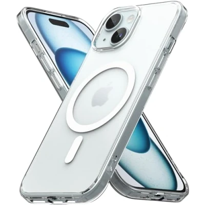 Abbildung von Ringke Fusion Magnetic Case Kompatibel mit iPhone 15 Hülle MagSafe, Transluzente Frostklare Rückseite Anti Vergilbung Magnetische Handyhülle Matte Clear