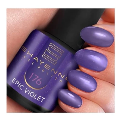Abbildung von SHAYENNE MADE in GERMANY Shellac Gel Nagellack 15 ml für UV LED Lampe 176 Epic Violet Lila Nail Polish for Lamp Nagel Lack Gellack Nagelgel