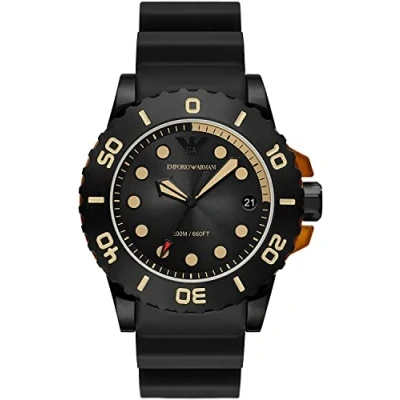 Abbildung von Emporio Armani Traditional Uhr, Herren, Größe: One Size, Black