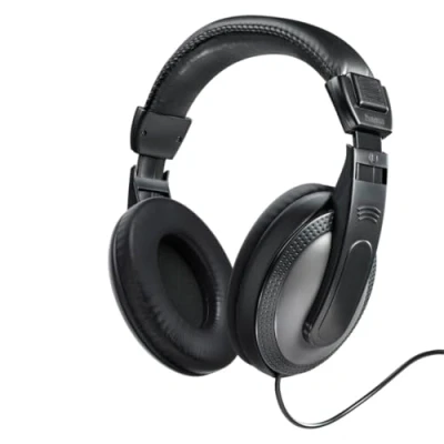 Abbildung von Hama Fernsehkopfhörer Over Ear schwarz, einseitiges langes Kabel 6m Klinke Kopfhörer (Geräuschisolierung)
