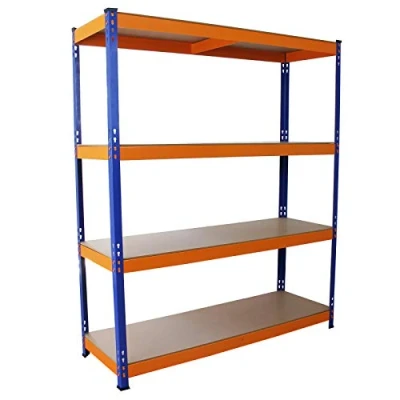 Abbildung von Monster Racking S Rax Schwerlastregal Lagerregal Garagenregal Stahlregal Industrieregal Werkstattregal Steckregal Metallregal Kellerregal Regalsystem Stahl 100% schraubenlos blau orange 150cm x 50cm