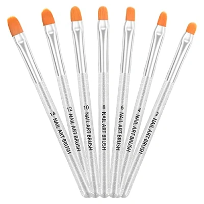 Abbildung von AvoDovA 7 Stück Nagel Pinselset, Malerei Pen für Gelnägel UV Gel Pinsel Gelnagel Pinsel, Nagelpinsel Acryl Nail Art Kunst, Nagelbürste Nägel Nailart (B)