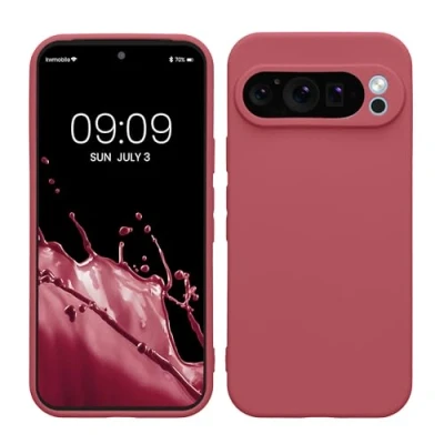 Abbildung von kwmobile Handyhülle kompatibel mit Google Pixel 9 Pro Hülle Handy Case aus weichem Silikon in Dark Rose