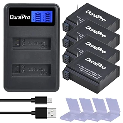 Abbildung von DuraPro 4X AHDBT 401 Battery Akku 1680mAh + LCD Dual USB Ladegerät für Gopro 4 Hero Kameras