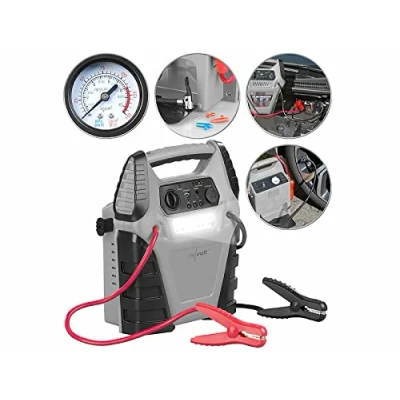 Abbildung von revolt Autostarter Powerbank: 5in1 Starthilfe Powerbank, Kompressor, USB, 12V, 20 Ah, 1000A, 150 psi (Auto Kfz Powerbanks Kompressoren)