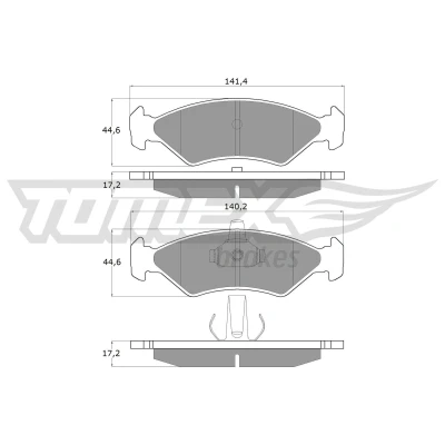 Abbildung von Bremsbelagsatz, Scheibenbremse TOMEX Brakes TX 12 54