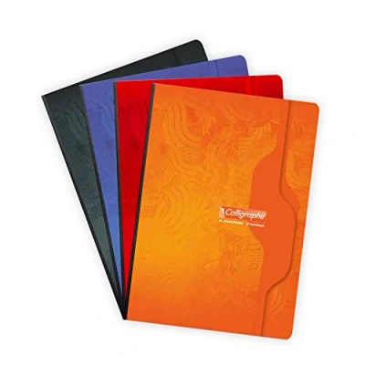 Abbildung von Clairefontaine 2276C Heft / Kladde Calligraphe geleimt, DIN A4 21x29,7 cm, 144 Blatt französische Lineatur, 70g, farbig sortiert, 1 Stück