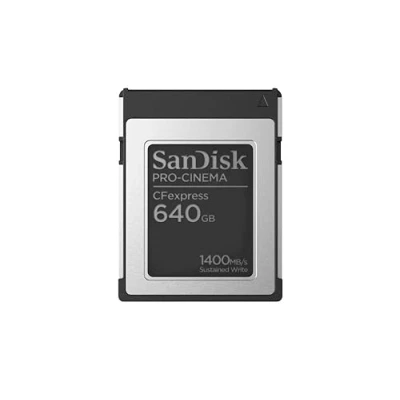 Abbildung von SanDisk PRO CINEMA CFexpress Type B Speicherkarte 640 GB (Für den Einsatz von Kinokameras mit Technologie, 8K Aufnahmen, bis zu 1.700 MB/s Lesen, Sturzresistenz 1 Meter Höhe)