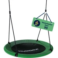 Abbildung von HUDORA Start Nestschaukel Höhenverstellbare Schaukel mit 90 cm Durchmesser Hochwertige Kinderschaukel geschlossener Sitzfläche bis 100 kg Wetterbeständige Indoor &amp; Outdoor Korbschaukel