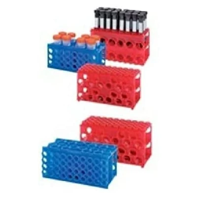 Abbildung von neoLab Polypropylen 4 Seiten Flipper Rack, Größe 1, Neon/Blau, 197 mm x 95 115