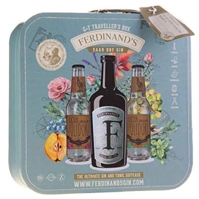 Abbildung von FERDINAND&#039;S G&amp;T Suitcase mit 2 Fl. Tonic Water (DR. Polidori Dry + Cucumber Tonic) Spirituose, (1 x 500 ml / 200 ml)