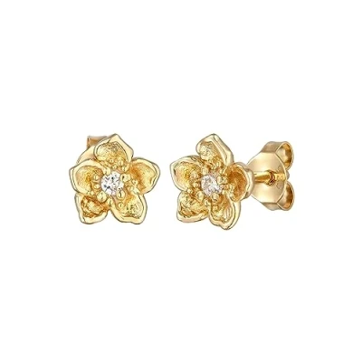 Abbildung von Elli Flower Zirkonia Ohrringe, Damen, Größe: One Size, Gold