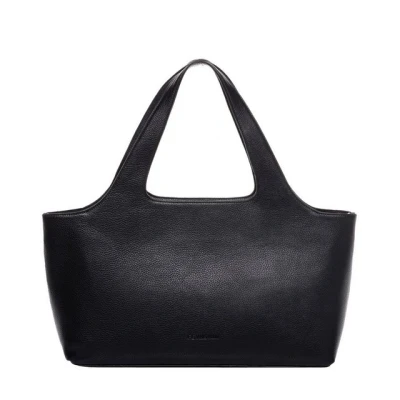 Abbildung von FEYNSINN Shopper echt Leder Schultertasche groß schwarz NEA, Echtleder für Damen, Ledertasche mit Reißverschluss