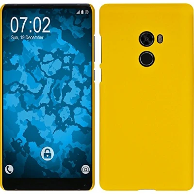 Abbildung von PhoneNatic case kompatibel mit Xiaomi Mi Mix 2 Hülle gelb gummiert Hard Cover
