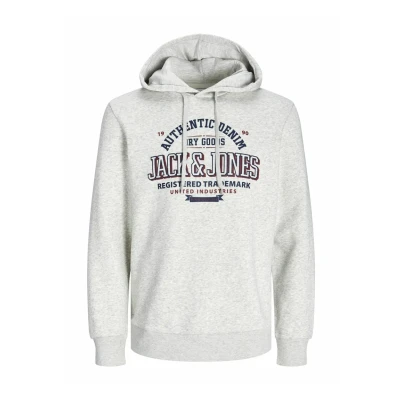 Abbildung von Jack &amp; Jones PLUS SIZE LOGO Kapuzenpullover, Herren, Größe: 5XL, White melange