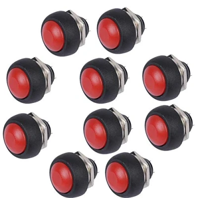 Abbildung von Mintice™ 10 X KFZ Kippschalter Schalter Wippschalter Momentschalter Druckschalter Drucktaster 12mm Runden Rot