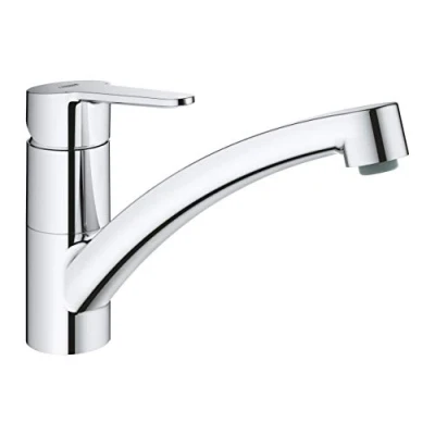 Abbildung von Grohe Küchenarmatur BauEco Einhand Spültischbatterie flacher Auslauf Chrom
