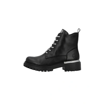 Abbildung von Rieker Damen Schnürstiefeletten 78520, Frauen Stiefeletten,halbstiefel,Kurzstiefel,uebergangsschuhe,uebergangsstiefel,schwarz (00),37 EU / 4 UK