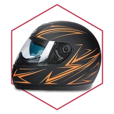 Abbildung von Integralhelm Mit Sonnenblende Schwarz Orange Matt 59 60 Motorradhelm Klapphelm