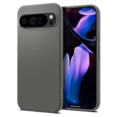 Abbildung von Google Pixel 9 Pro XL Hülle Silikon Spigen Backcover/Soft Case Handyhülle Grau Shockproof/Stoßfest