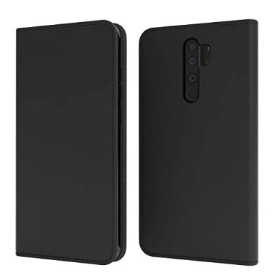 Abbildung von EAZY CASE Tasche kompatibel mit Xiaomi Redmi Note 8 Pro Vintage Schutzhülle Standfunktion Klapphülle im Bookstyle, Handytasche Handyhülle Magnetverschluss und Kartenfach, Kunstleder, Schwarz