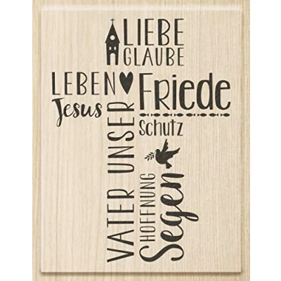 Abbildung von Knorr prandell 211801112 Stempel aus Holz (Kommunion &amp; Konfirmation) Motivgröße 6,3 x 8,5 cm , Motiv: Vater unser