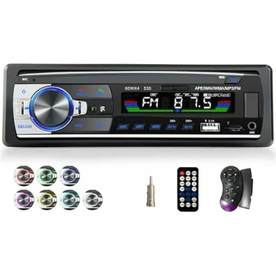 Abbildung von iFreGo Autoradio mit Bluetooth Freisprecheinrichtung, 2 USB Anschluss/AUX/TF/MP3 Player, FM Radio drahtloser Fernbedienung 1 DIN 60WX4 Schnellladefunktion