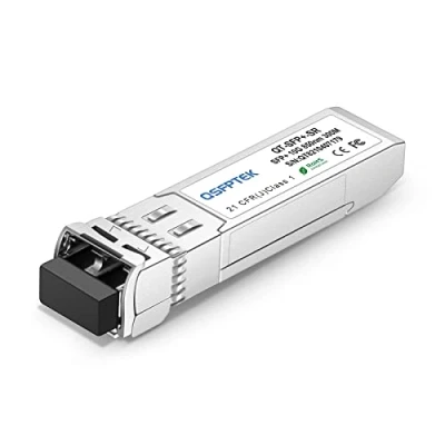 Abbildung von QSFPTEK 10G SFP+ SR Multimode Modul 10GBASE 850nm 300M DDM LC Transceiver Kompatibel für Intel E10GSFPSR, Ubiquiti, Netgear, Zyxel, Qnap, Synology, D Link, Open Switch