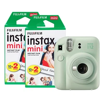 Abbildung von Fujifilm Instax Mini 12 Sofortbildkamera mit 40 Aufnahmen, Minzgrün