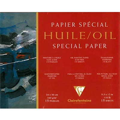 Abbildung von Clairefontaine 96492C Huile Ölpapier Block (4 seitig verleimt, 25 Blätter, speziell für Ölfarben geeignet, 240 g, 24 x 30 cm) weiß