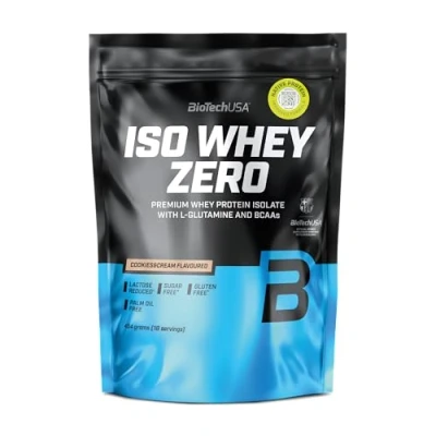 Abbildung von BioTechUSA Iso Whey Zero Premium Protein Isolate Grass Fed Enzyme Free Sugar and Gluten free, 454g, Cookies &amp; Cream