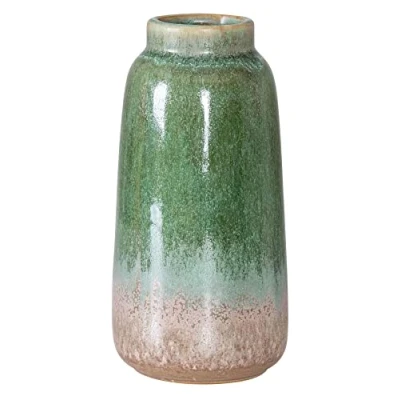 Abbildung von Levandeo® Dekovase, Blumenvase H17cm Vase Porzellan Grün Taupe Tischdeko Dekovase Deko