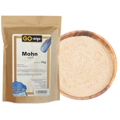 Abbildung von 1kg Mohn Weiß Premium Qualität 1000g