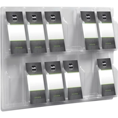 Abbildung von helit H6259802 Wanddisplay Deluxe, 12 Taschen, 1 / 3 DIN A4, hoch glasklar