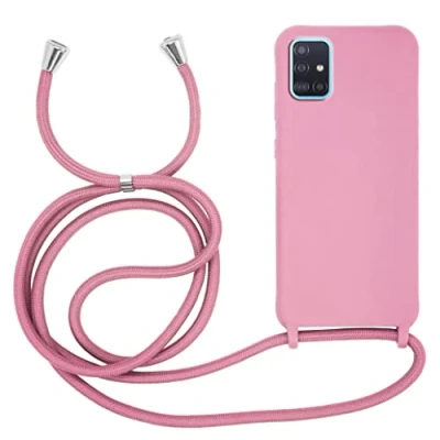 Abbildung von MyGadget Handykette für Samsung Galaxy A51 4G [ Hülle mit verstellbaren Band ] TPU Handyhülle Handyband zum Umhängen Kordel Schnur Case Schutzhülle Rosa