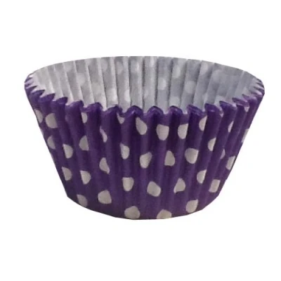 Abbildung von 180 Pünktchen Design Muffinförmchen: Lila / Polka Dot Muffin Cases: Purple
