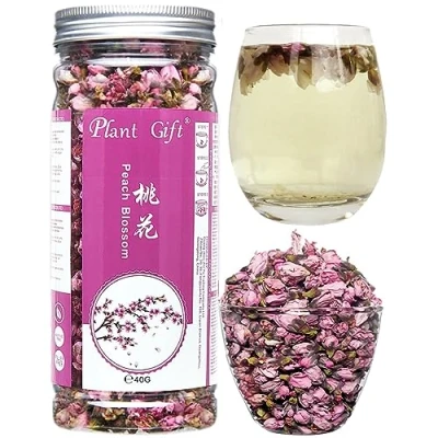 Abbildung von Plant Gift Dried Peach Blossom 40g/1.41oz 桃花 getrocknete Pfirsichblüte, Pfirsichblume, Bio Pfirsichblume für Tee, Kräuter , Blumen DIY Handwerk