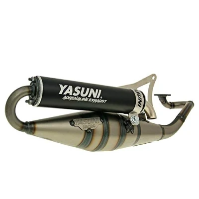 Abbildung von Auspuff YASUNI Scooter Z schwarz für Minarelli liegend