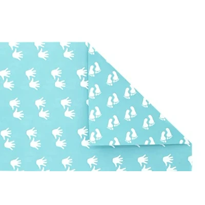 Abbildung von Star Geschenkpapier, Geschenkpapier Baby Füße / Hände beidseitig 70cm x 2m Rolle hellblau