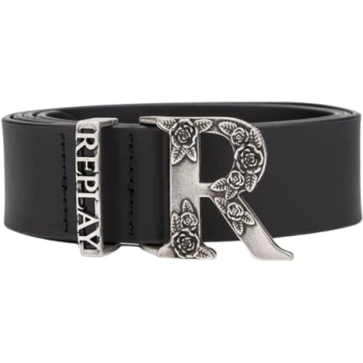 Abbildung von Replay Damen Gürtel mit Logoschnalle, Schwarz (Black 0098), 75