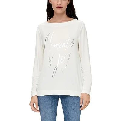 Abbildung von s.Oliver AUS Stretch Langarmshirt, Damen, Größe: 46, Ecru