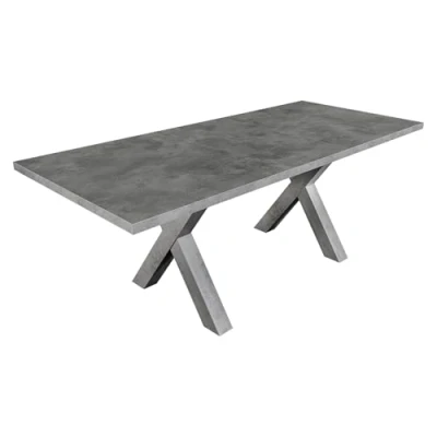Abbildung von Riess Ambiente Ausziehbarer Esstisch Montreal 160 210cm grau Graphit Beton Design mit X Gestell
