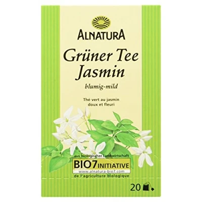 Abbildung von Alnatura Bio Grüner Tee Jasmin, 20 Beutel, 30g