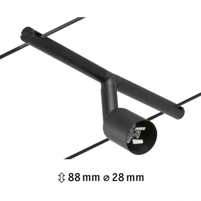 Abbildung von Paulmann 94447 CorDuo Seilsytem Spot Salt DC max. 10 Watt Seilleuchte erweiterbar Schwarz matt Kunststoff GU5,3 Drahtseilsystem ohne Leuchtmittel