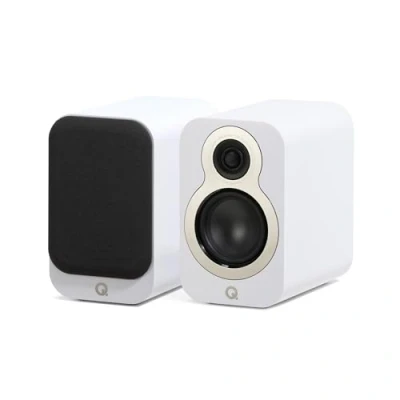 Abbildung von Q Acoustics 3010c Kompakte Bücherregal Lautsprecher, 2 Wege Reflexgehäuse, 10,2 cm Bass Treiber, 2,3 Hochtöner, Stereo Lautsprecher/passive Lautsprecher für Heimkino Soundsystem