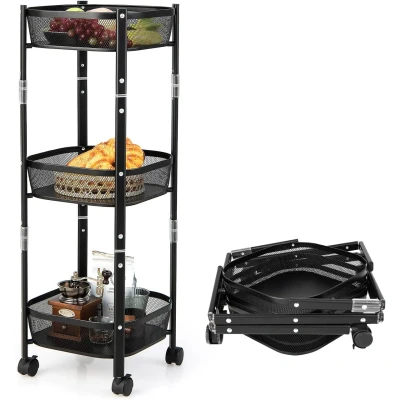 Abbildung von COSTWAY Rollwagen Küchenwagen mit 3 Etagen, Allzweckwagen 38 x 87 cm