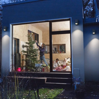 Abbildung von LEDVANCE ENDURA Classic Cube ADJ WALL Außen Wandleuchte, schwarz, GU10 Sockel (max 35W), kann mit einfacher oder smarter Lampe bestückt werden, ausrichtbarer Leuchtenkopf, Schutzklasse IP44