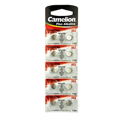 Abbildung von Unbekannt 10 CAMELION AG3 / LR41 192/392 Knopfzellen Uhrenbatterien mit langer Haltbarkeit, Verfallsdatum markiert